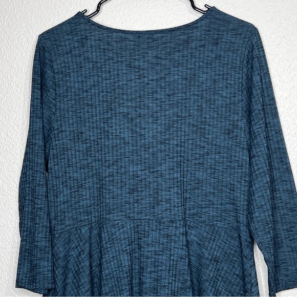 Torrid Womens 1 1X Dark Green Ribbed Faux Wrap Dress Long Sleeve Fit & Flare - Picture 9 of 11